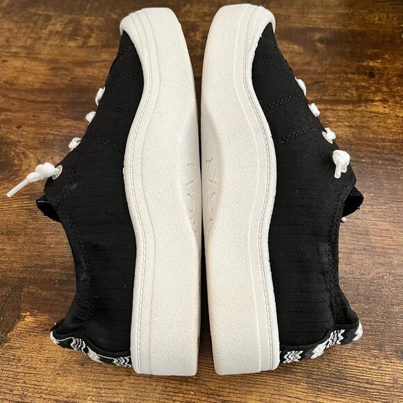 ROXY Bayshore Platform Sneakers 8.5 Black Canvas Lace Up Memory Foam Slip On - Picture 4 of 10